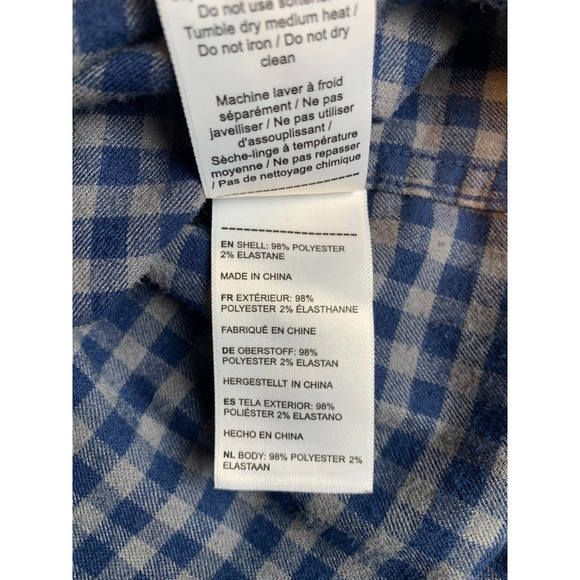 UNTUCKit Shirt Mens Navy Blue Gray Flannel Long Sleeve Button Down Size S - Picture 7 of 10